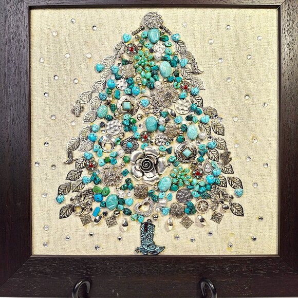 Southwest Jewelry Art Christmas Tree Wall Art Tabletop Art - Picture 5 of 5